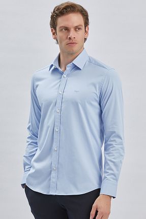 پیراهن آبی مردانه اسلیم فیت İmza - کد 827243631