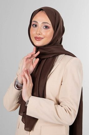 شال قهوه ای زنانه پنبه پلی استر haremscarfs - کد 869985852