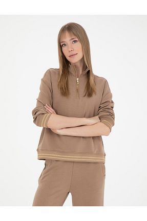 سوئیشرت قهوه ای زنانه ساده Pierre Cardin - کد 839596850
