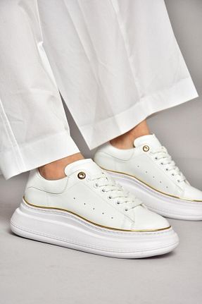 کفش اسنیکر سفید زنانه بند دار Fox Shoes - کد 870026386