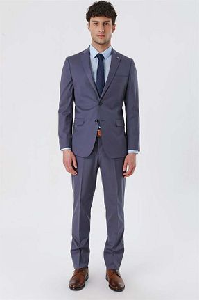 کت و شلوار طوسی مردانه یقه کتی İmza - کد 696673420