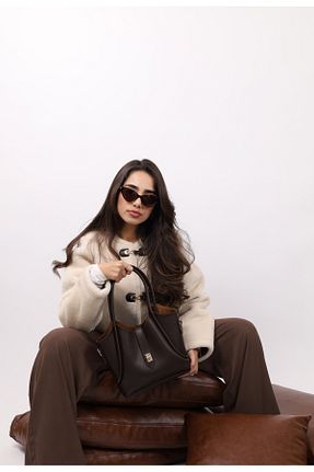 کیف دوشی قهوه ای زنانه چرم مصنوعی NOTHING - کد 860038315