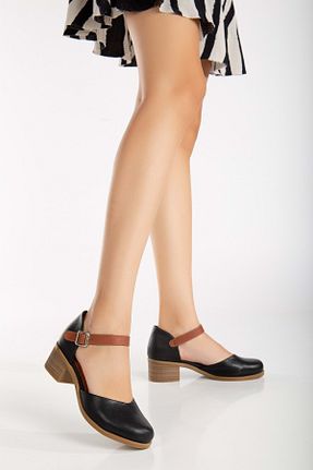 صندل مشکی زنانه پاشنه ضخیم ANALİN SHOES - کد 824509547