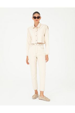 شلوار جین نباتی زنانه پاچه ساده Pierre Cardin - کد 858459130