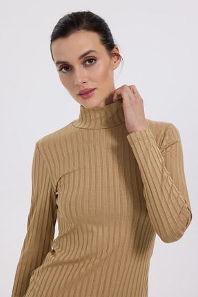 بلوز قهوه ای زنانه ساده ON - کد 870050058