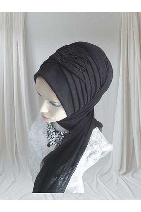 شال مشکی زنانه پنبه پلی استر NurAy - کد 865595505