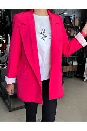 کت بلیزر صورتی زنانه پارچه Marka - کد 870057230