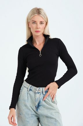 بلوز مشکی زنانه ساده PUNKY CAT - کد 870073545