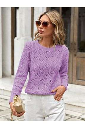 پلیور بنفش زنانه ساده AQE FASHION - کد 771465439