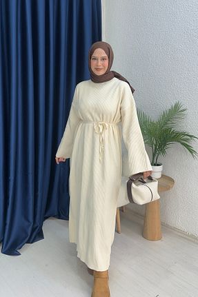 لباس بژ زنانه تریکو lurex moda - کد 870093757