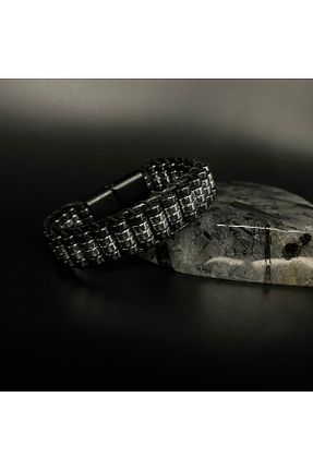 دستبند جواهر مشکی مردانه سنگ طبیعی YILDIZ DOĞAL TAŞ - کد 854909974