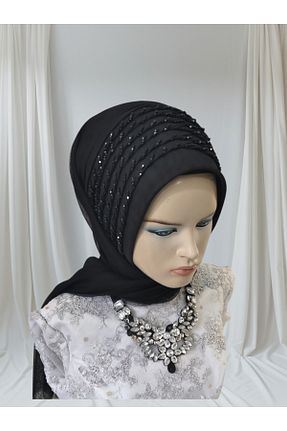 شال مشکی زنانه پنبه ای NurAy - کد 870126915