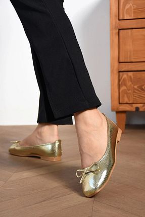 بابت طلائی زنانه چرم مصنوعی CEYDA SHOES - کد 870126248