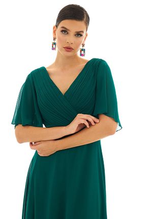 لباس مجلسی سایز بزرگ سبز زنانه دو سینه CARMEN - کد 33493940