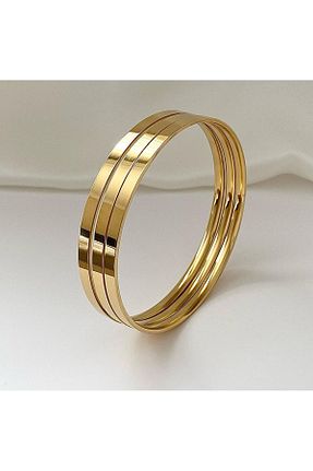 دستبند استیل (فولاد) طلائی زنانه استیل ضد زنگ Seymaccessories - کد 870130328
