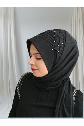 شال مشکی زنانه پنبه پلی استر NurAy - کد 870131741