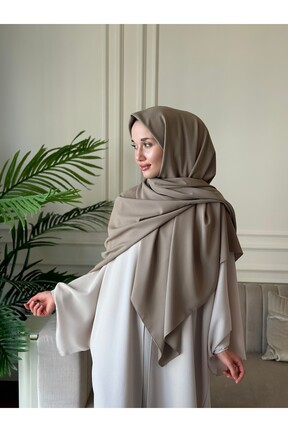 روسری قهوه ای پلی استر Ahivera - کد 870133226