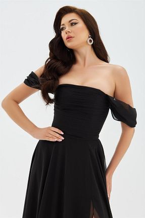 لباس مجلسی و فارغ التحصیلی مشکی زنانه شیفون CARMEN - کد 736811024
