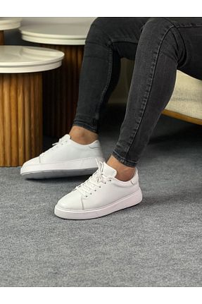 کفش کژوال سفید مردانه چرم خالص PESTEGROSHOES - کد 870148928