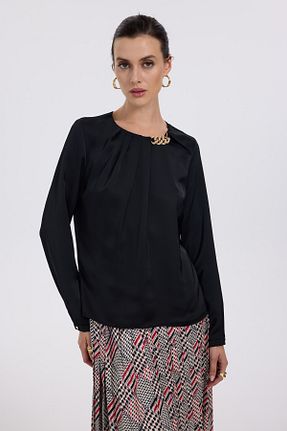 بلوز مشکی زنانه ساده Ekol - کد 870193437