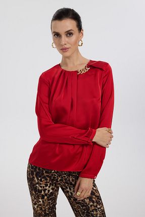 بلوز قرمز زنانه ساده Ekol - کد 870193440