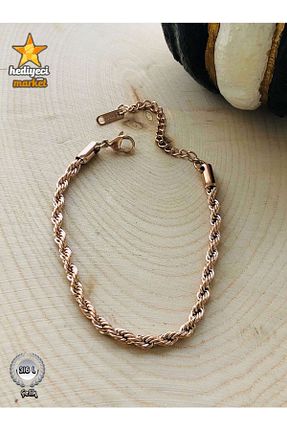 دستبند استیل (فولاد) صورتی زنانه استیل ضد زنگ Hediyeci Market - کد 870200310