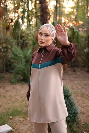 ست گرمکن حجاب بژ زنانه رگولار Ryzi Moda - کد 862440694