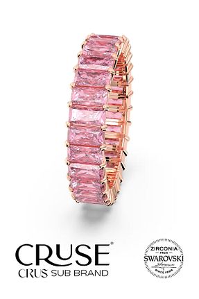 انگشتر نقره صورتی زنانه کریستال Cruse - کد 870214492