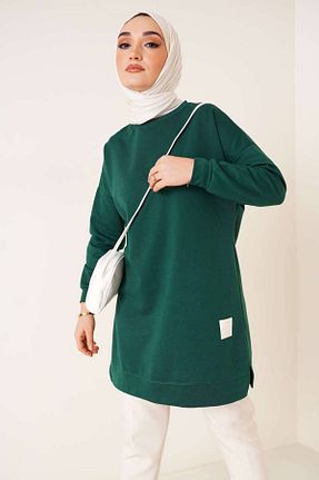تونیک حجاب سبز زنانه پنبه پلی استر BYKUZEYARAS - کد 870842122