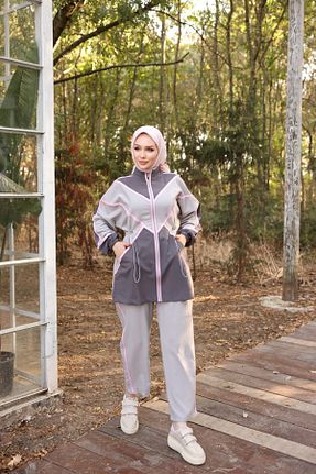 ست گرمکن حجاب طوسی زنانه رگولار Ryzi Moda - کد 856900435