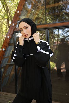 ست گرمکن حجاب مشکی زنانه رگولار Ryzi Moda - کد 853003221