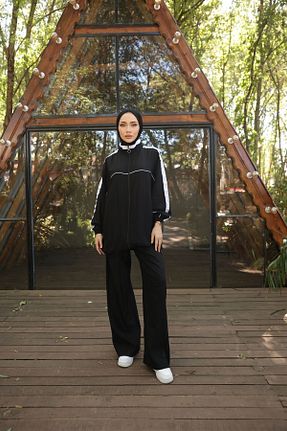 ست گرمکن حجاب مشکی زنانه رگولار Ryzi Moda - کد 853003221