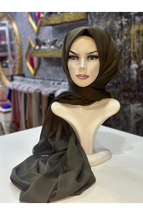 شال خاکی زنانه شیفون zagreus - کد 870228290