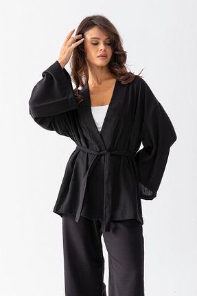 ست بالاتنه و پائین تنه مشکی زنانه بافتنی TUBA SÖZEN BUTİK - کد 870228432