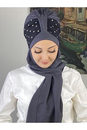 روسری طوسی Puantiyeli BUTİKAMBAR - کد 870228571