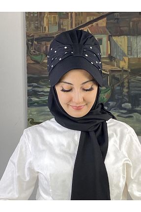 روسری مشکی Puantiyeli BUTİKAMBAR - کد 870228591