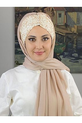 روسری طوسی BUTİKAMBAR - کد 870228374