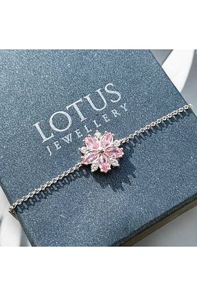 دستبند نقره صورتی زنانه 925 عیار LOTUS JW - کد 870227139