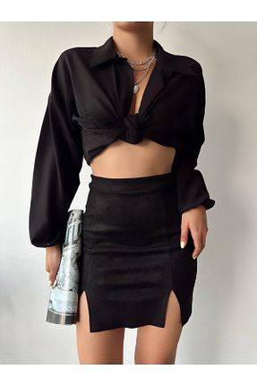 دامن مشکی زنانه پنبه ای AtegeWear - کد 870229879