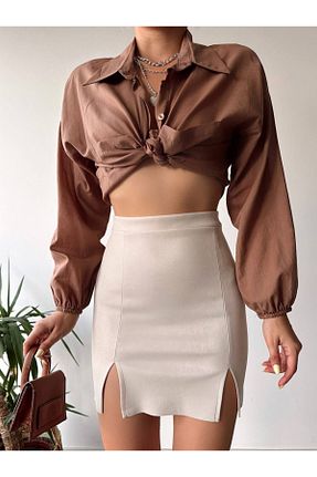 دامن بژ زنانه پارچه hicos - کد 870241536