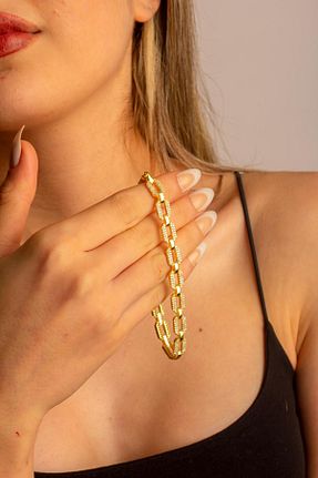 دستبند نقره طلائی زنانه 925 عیار Işıltı Silver - کد 870273451