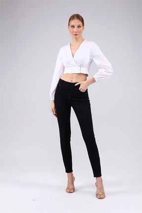 شلوار جین مشکی زنانه پاچه تنگ Home Store - کد 809182083