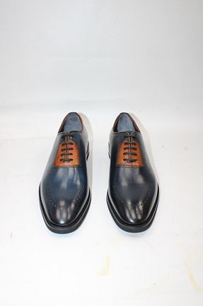 کفش کلاسیک سرمه ای مردانه چرم خالص VAHAP - کد 870281954