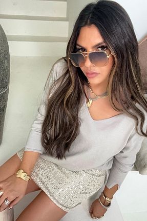 دامن طوسی زنانه ساده Sohotique By P - کد 870286562