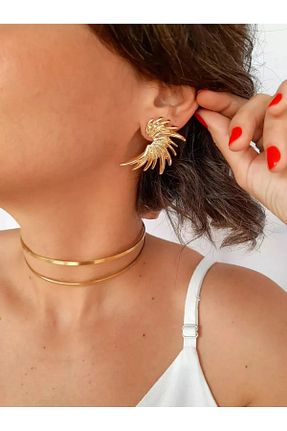 گوشواره جواهر طلائی فلزی MRK - کد 870331060