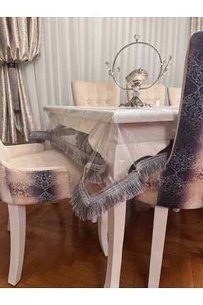 رومیزی طوسی گیپور دار BİZDESİN - کد 870902403