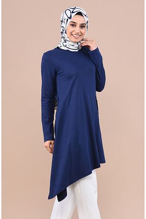 تونیک حجاب سرمه ای زنانه پنبه ای sefamerve - کد 846471244