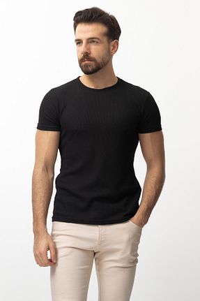 تیشرت مشکی مردانه اسلیم فیت Mcr - کد 101901595