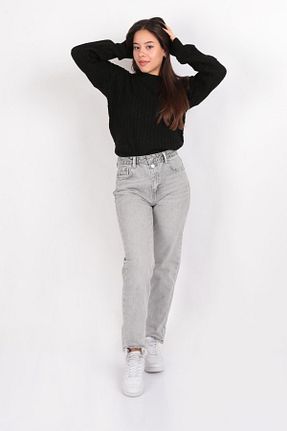 شلوار جین طوسی زنانه پاچه تنگ LACARINO - کد 870777057
