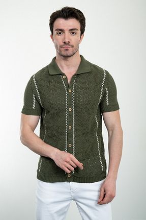 پلیور خاکی مردانه ساده Mcr - کد 824387806